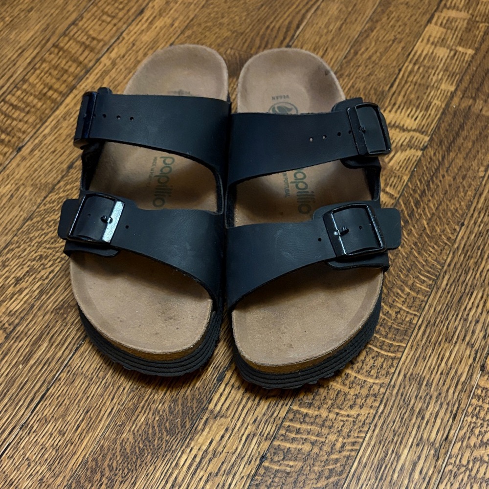 Birkenstock Papillio Platform Arizona Vegan Black Sandals